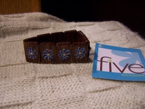 Flowered Wood Bracelet