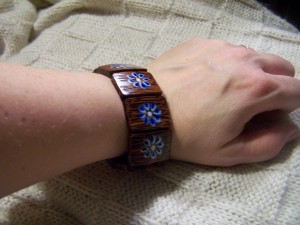 Flowered Wood Bracelet